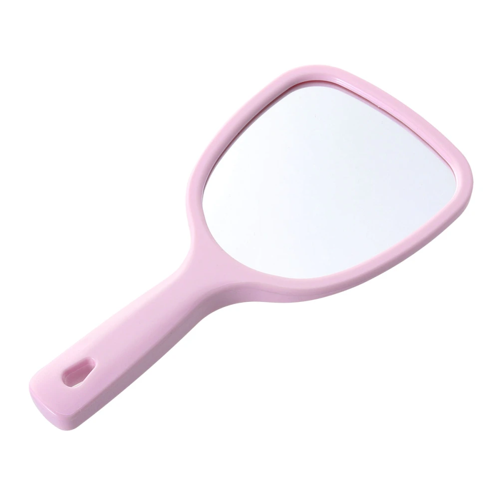 1pc Double Side Handheld Mirror Cosmetic Mirror Back 2X and 3X Magnification Round Mirror (Pink)