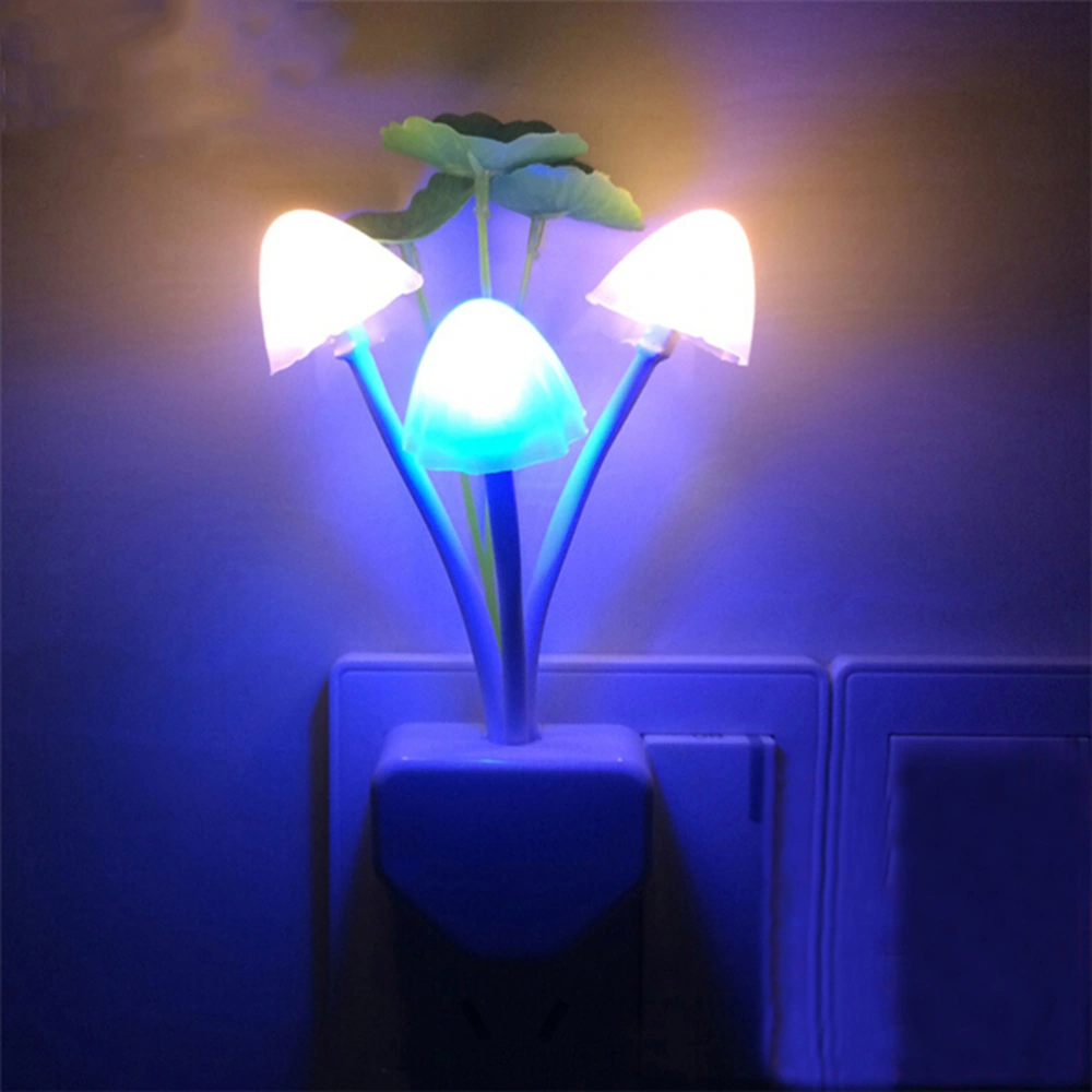 LED Wall Night Lights Mushroom Plants Style Sensor Lamp for Kids Sleeping with US-plug