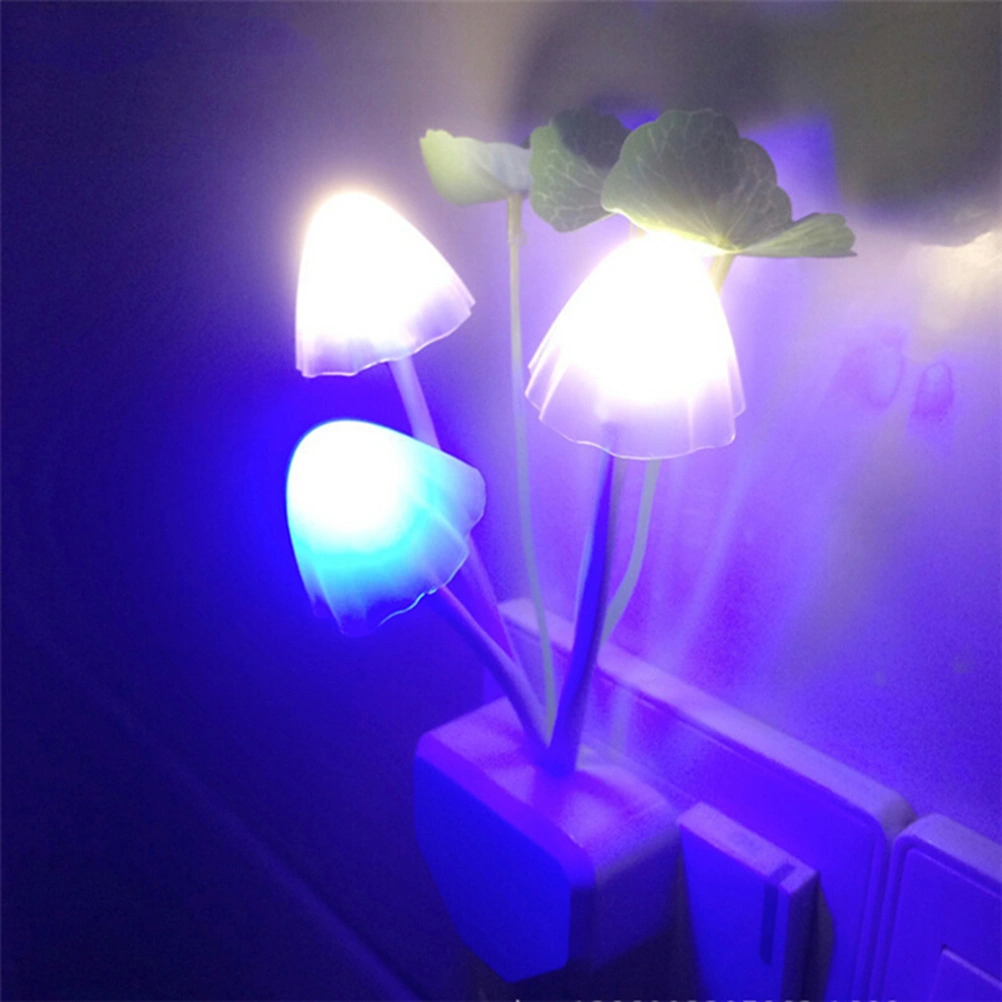 LED Wall Night Lights Mushroom Plants Style Sensor Lamp for Kids Sleeping with US-plug