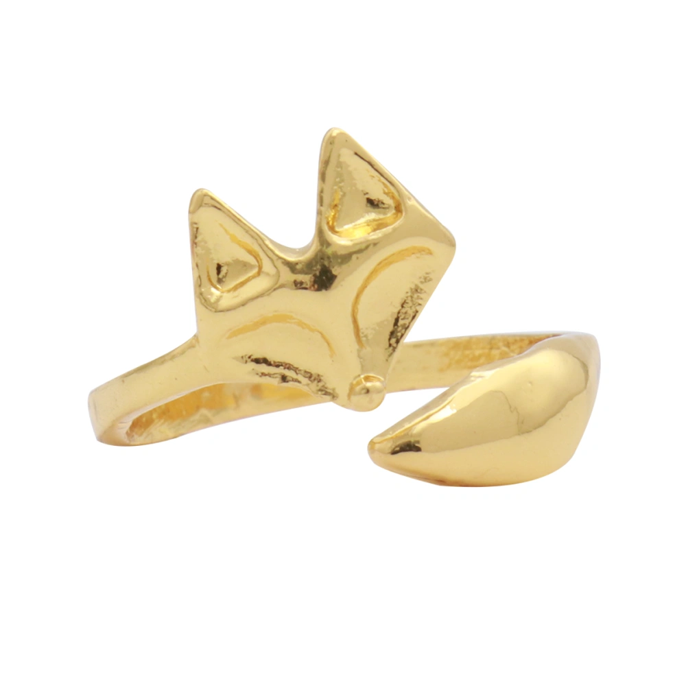 1Pc Adjustable Rings Alloy Design Ring Finger Decoration for Friends Women Girls (Golden)