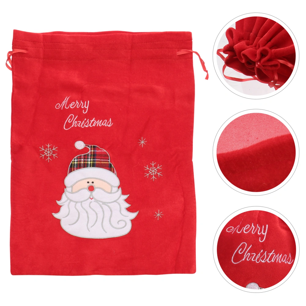 1Pc  Christmas Gift Bag Santa Claus Present Bag Hand Bag Candy Storage Bag