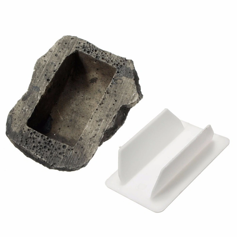 Stone-type Resin Key Box Hidden Storage Case Artificial Stone Key Hider Key Holder (Stone Cover + Stopper)
