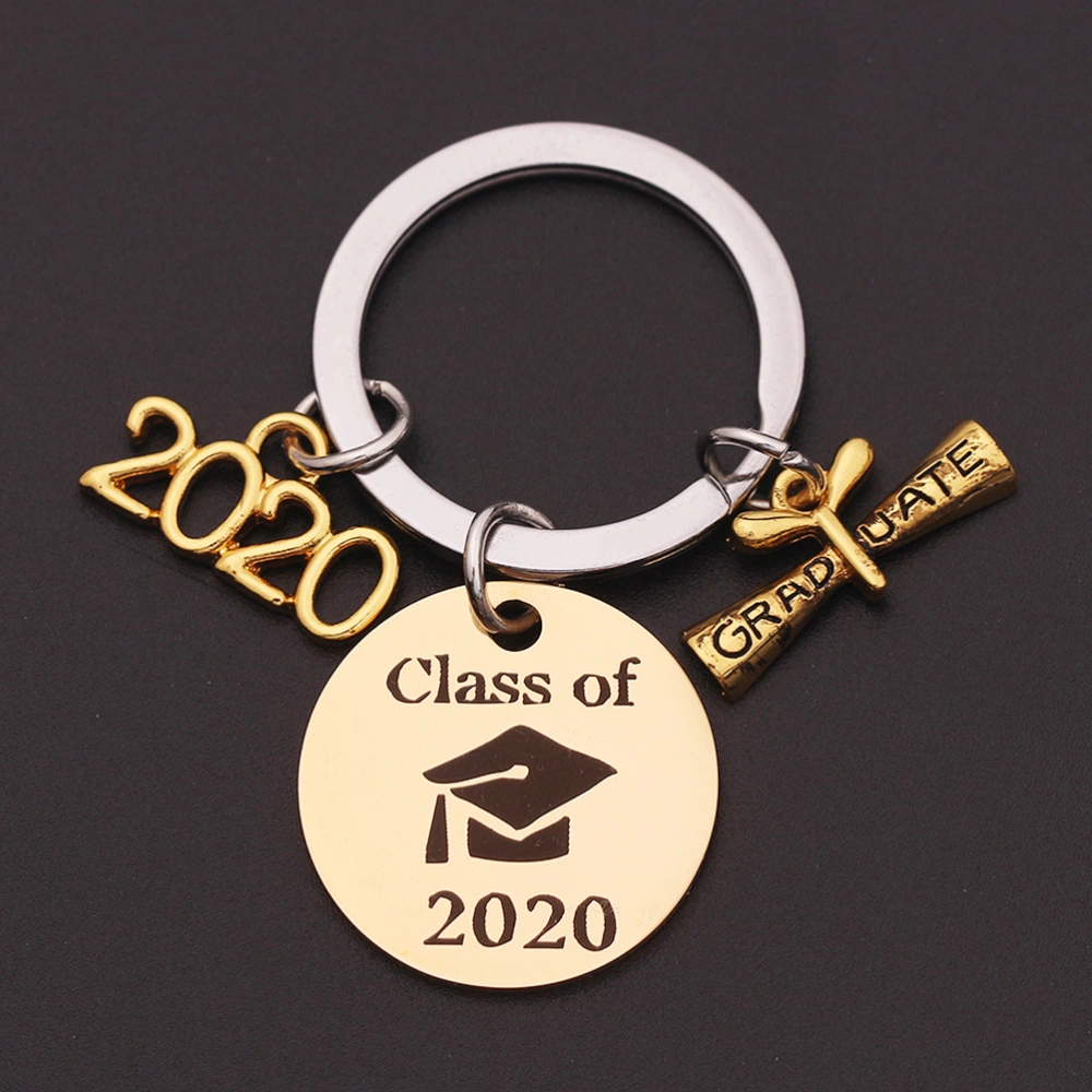 2020 Graduation Key Ring Stainless Steel Hanging Key Chain Graduate Gift