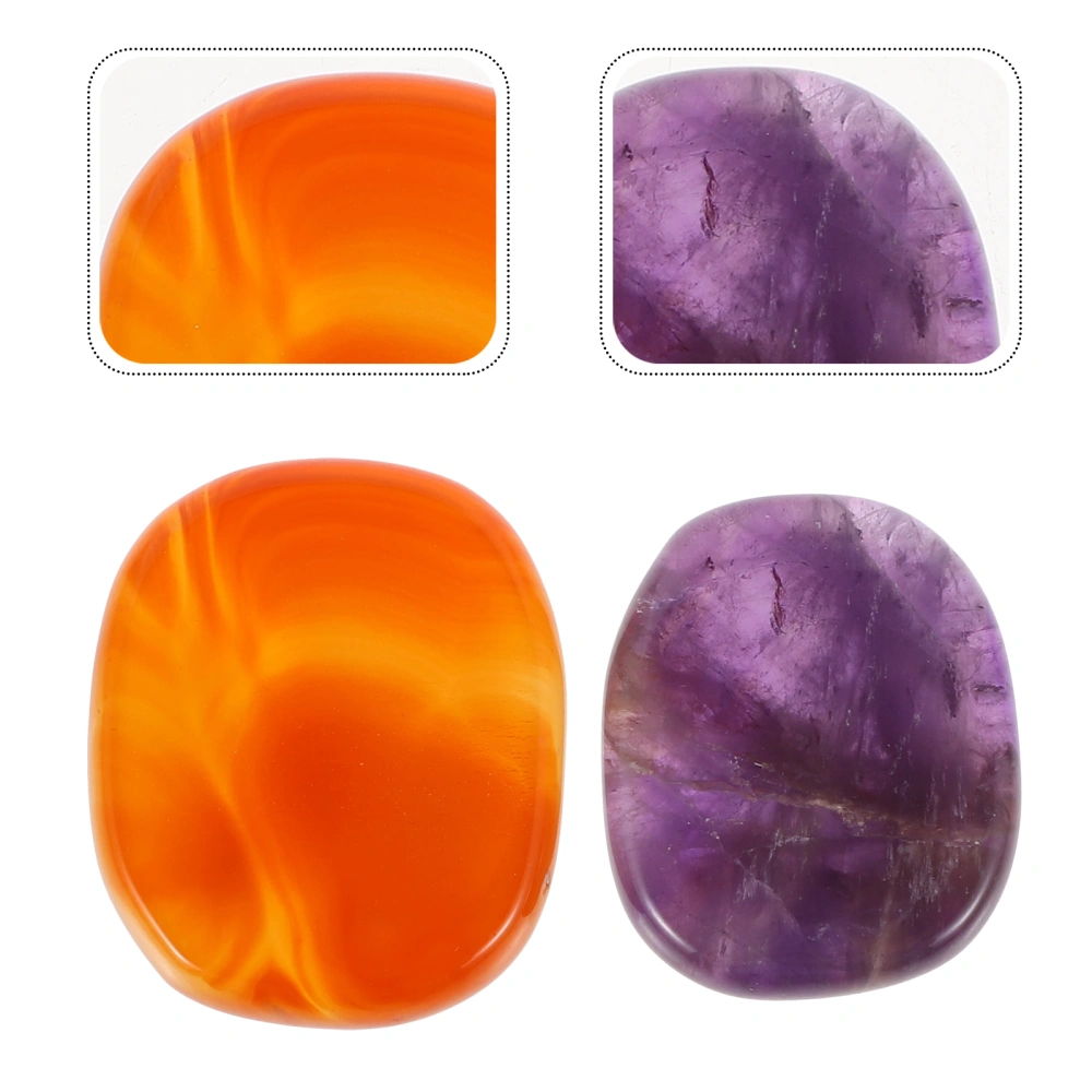 2 Pcs Smooth Exquisite Crystal Energy Stone Decoration for Meditation Yoga (Assorted Color)