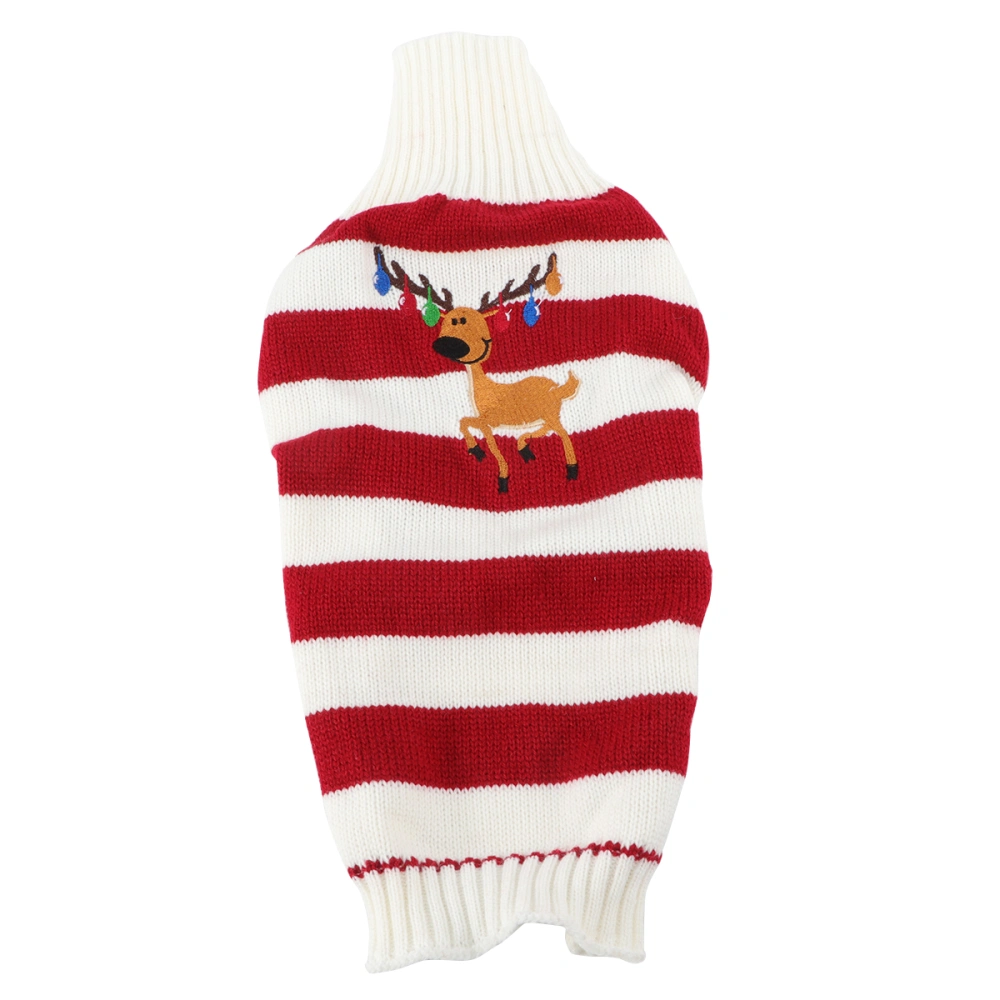 Pet Christmas Clothes Winter Dog Costume Elk Knit Sweater for Pet Dogs Size XS Red