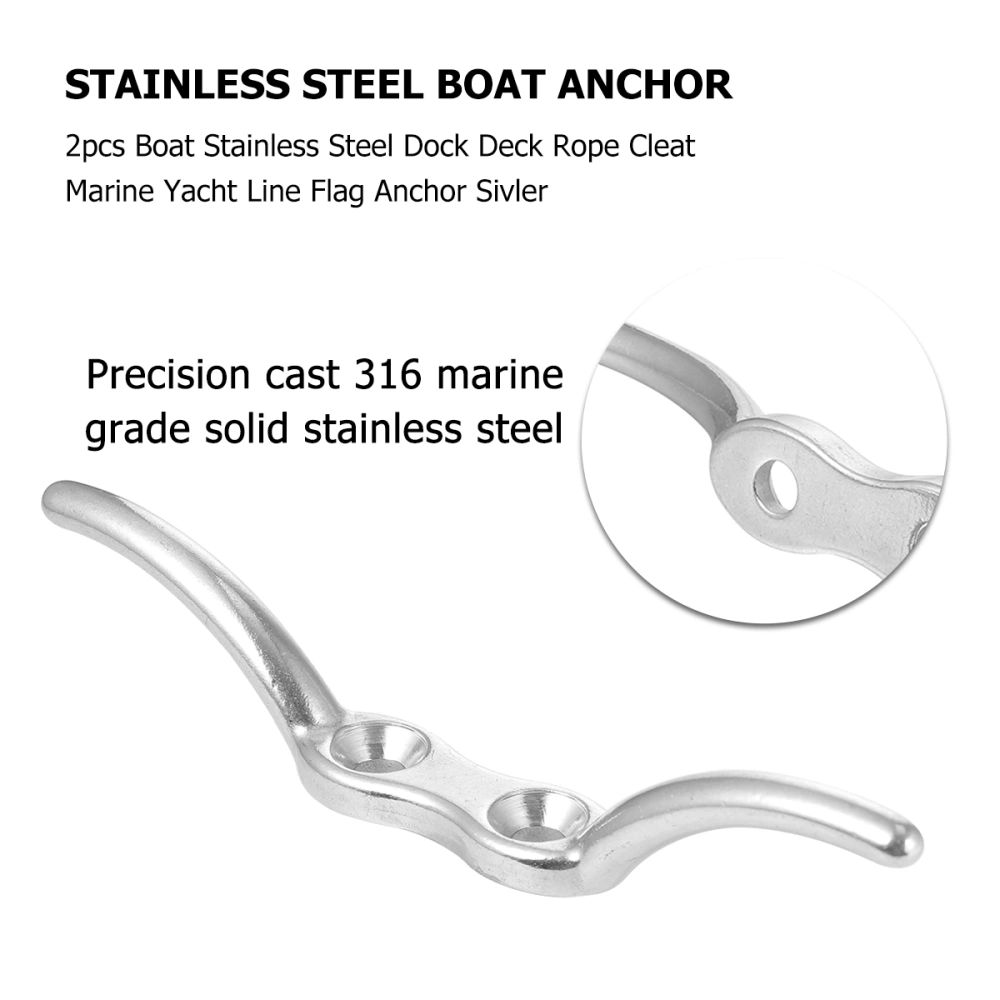 2pcs Durable Stainless Steel String Cross Lock for Boat (with Screws)