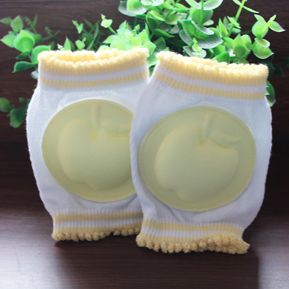 1 Pair of Kneepads Knee Pad Crawling Safety Protector Kneepads for Infants Toddlers Baby (Yellow)