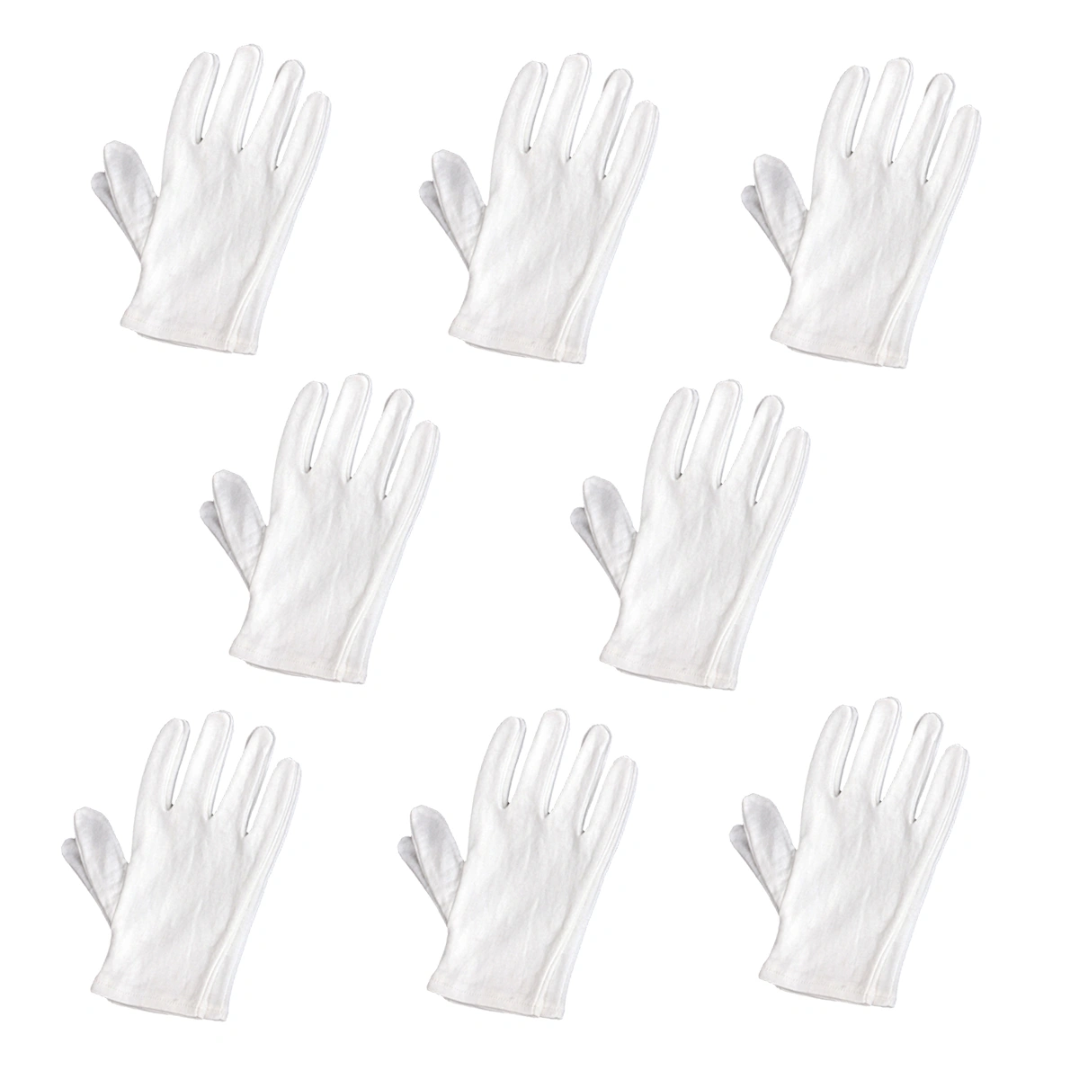 Lightweight Nylon Protective Glove Film Handling Glove Working Glove - 8 pairs/set (White)