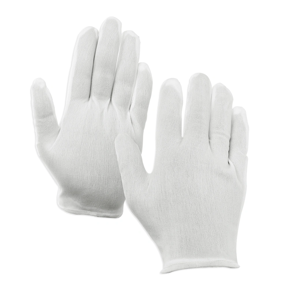 Lightweight Nylon Protective Glove Film Handling Glove Working Glove - 8 pairs/set (White)