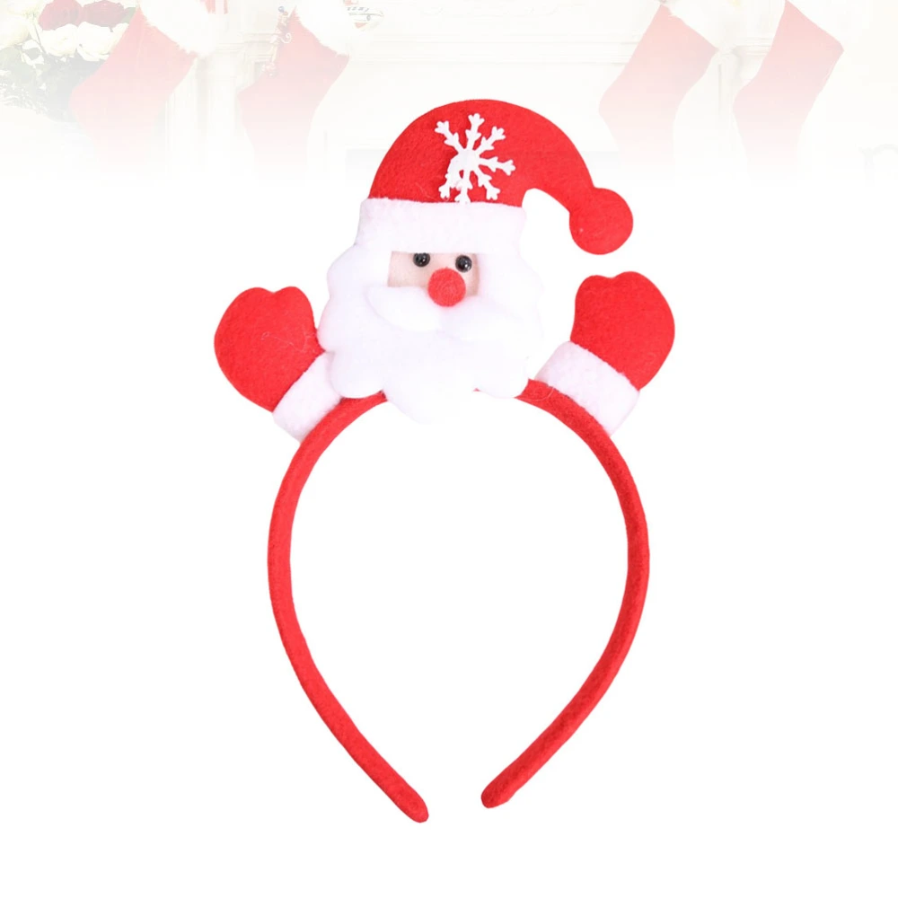 Christmas Headband Hairband Christmas Glow Single Head Hoops Hair Clasp (Santa Claus Red)