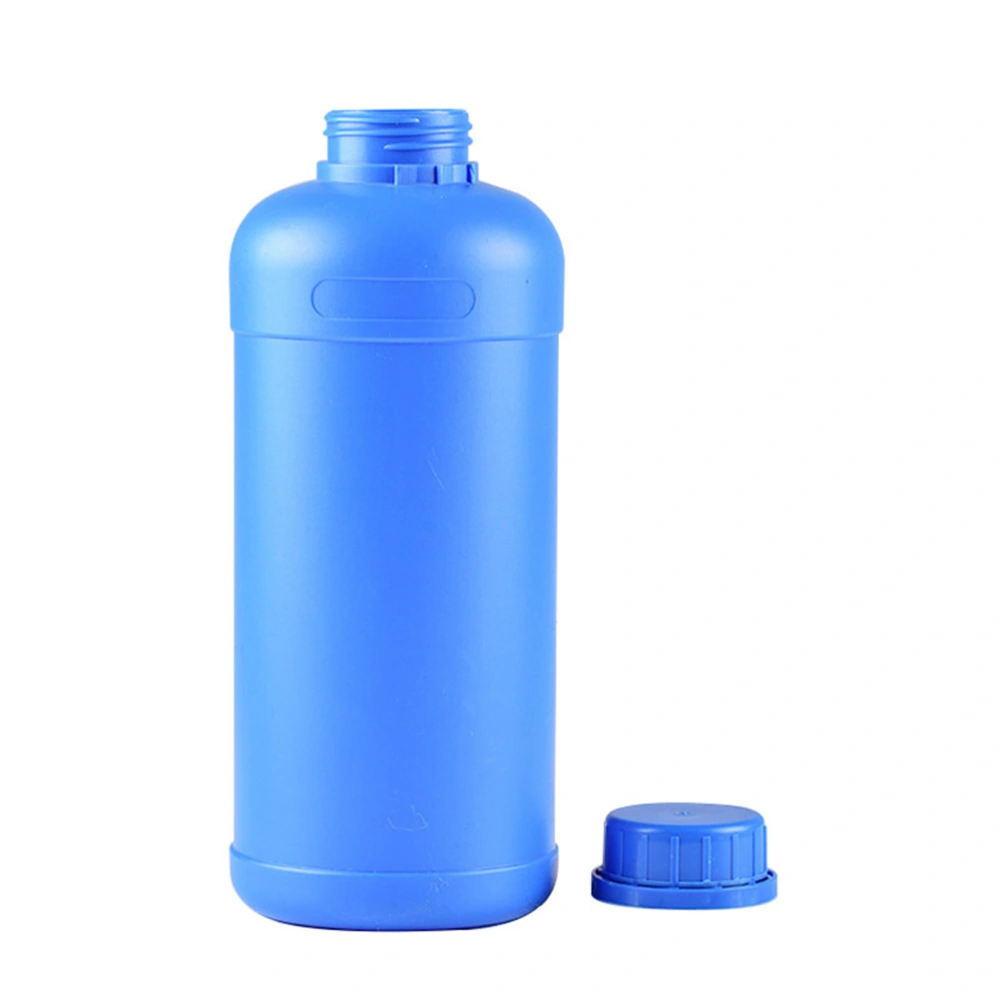 4pcs 1L Widemouthed Chemical Bottles Plastic Container Sealed Sample Bottle (Blue)