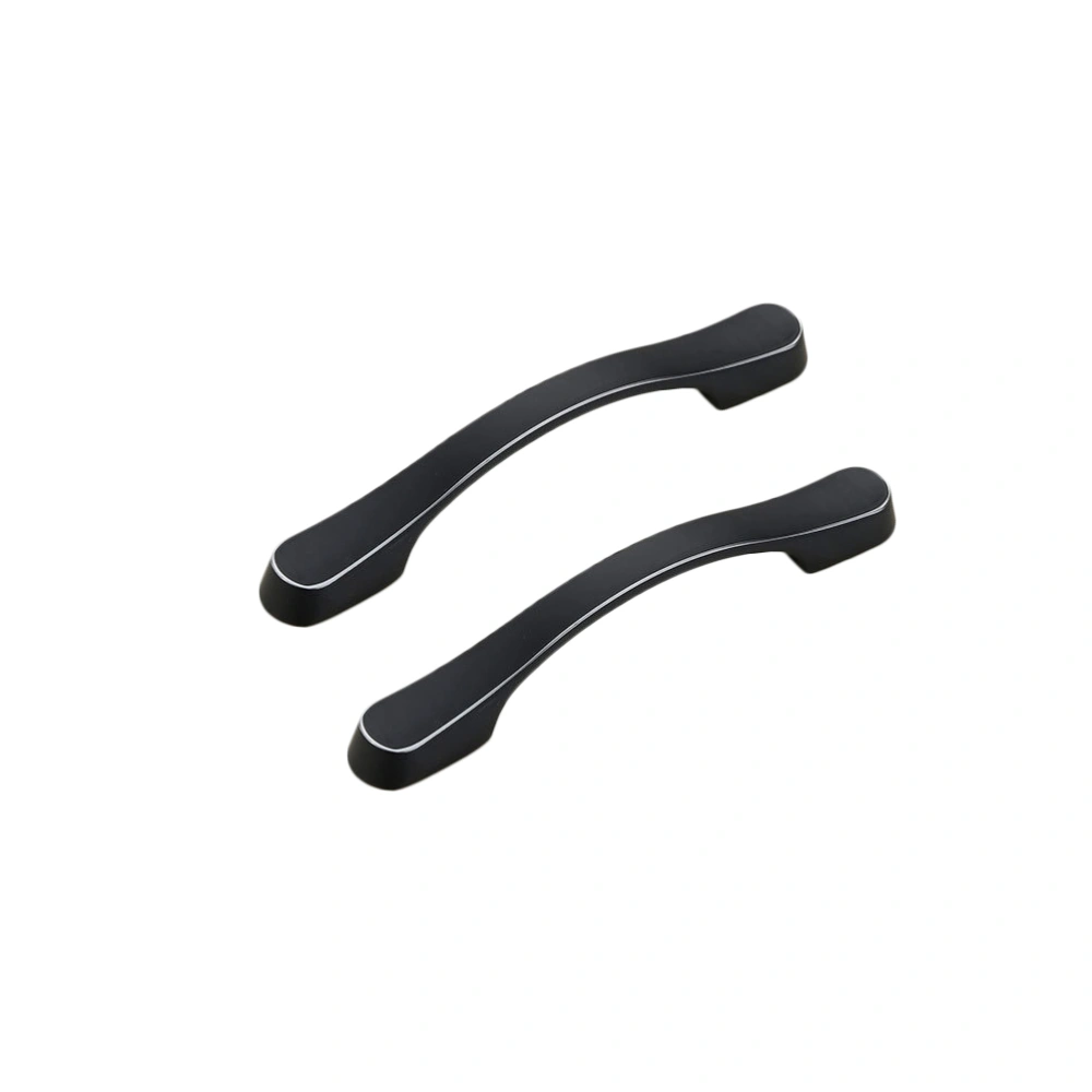 2Pcs Fashion Black Ambry Chest Shake Handle Contracted Shoe Ark Drawer Cupboard Door Handle(Black)