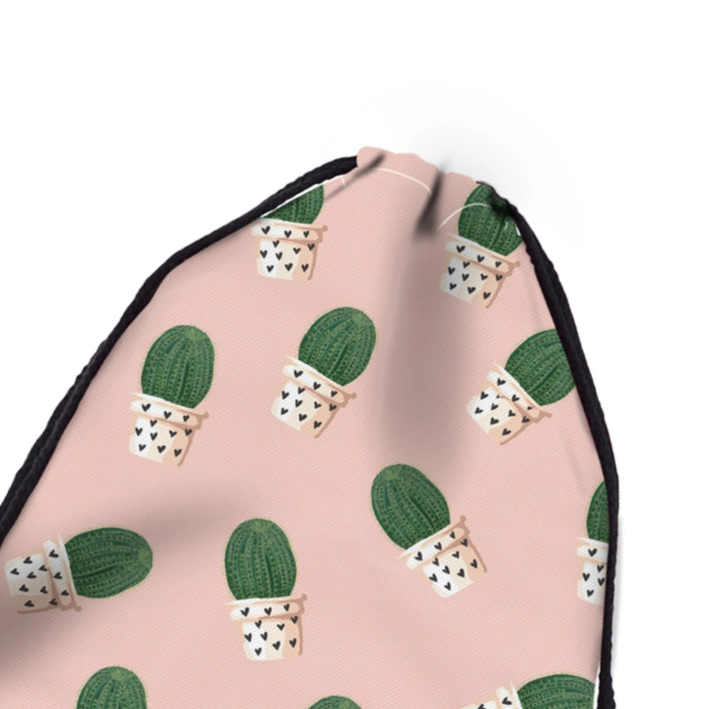 Cactus Printing Drawstring Bag Backpack Cosmetics Storage Bag Travel Rucksack Fashion Gym Bag