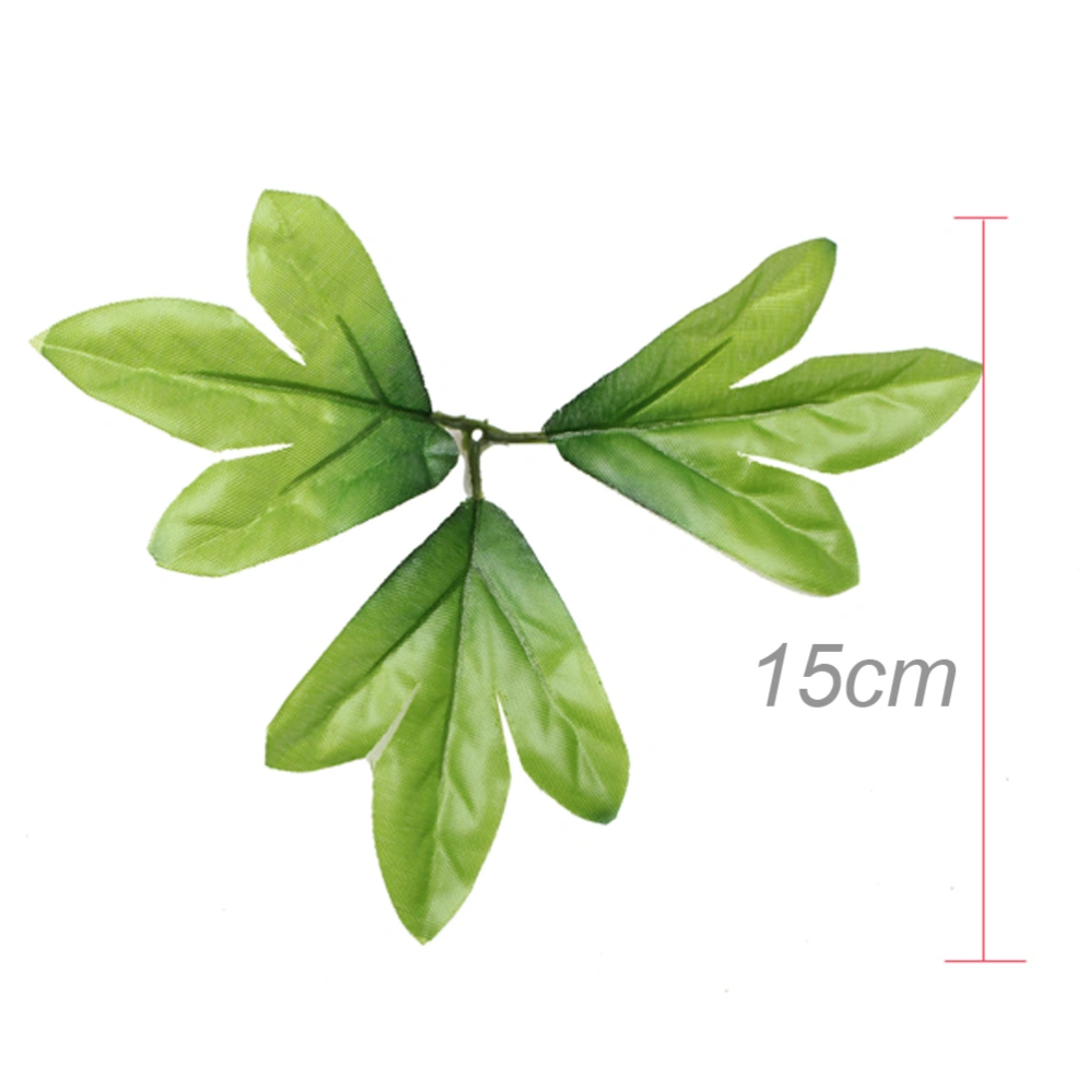 10pcs DIY Handmade Flower Green Leaves Household Rustic Plants Artificial Grass (Green Leaf 3pcs)