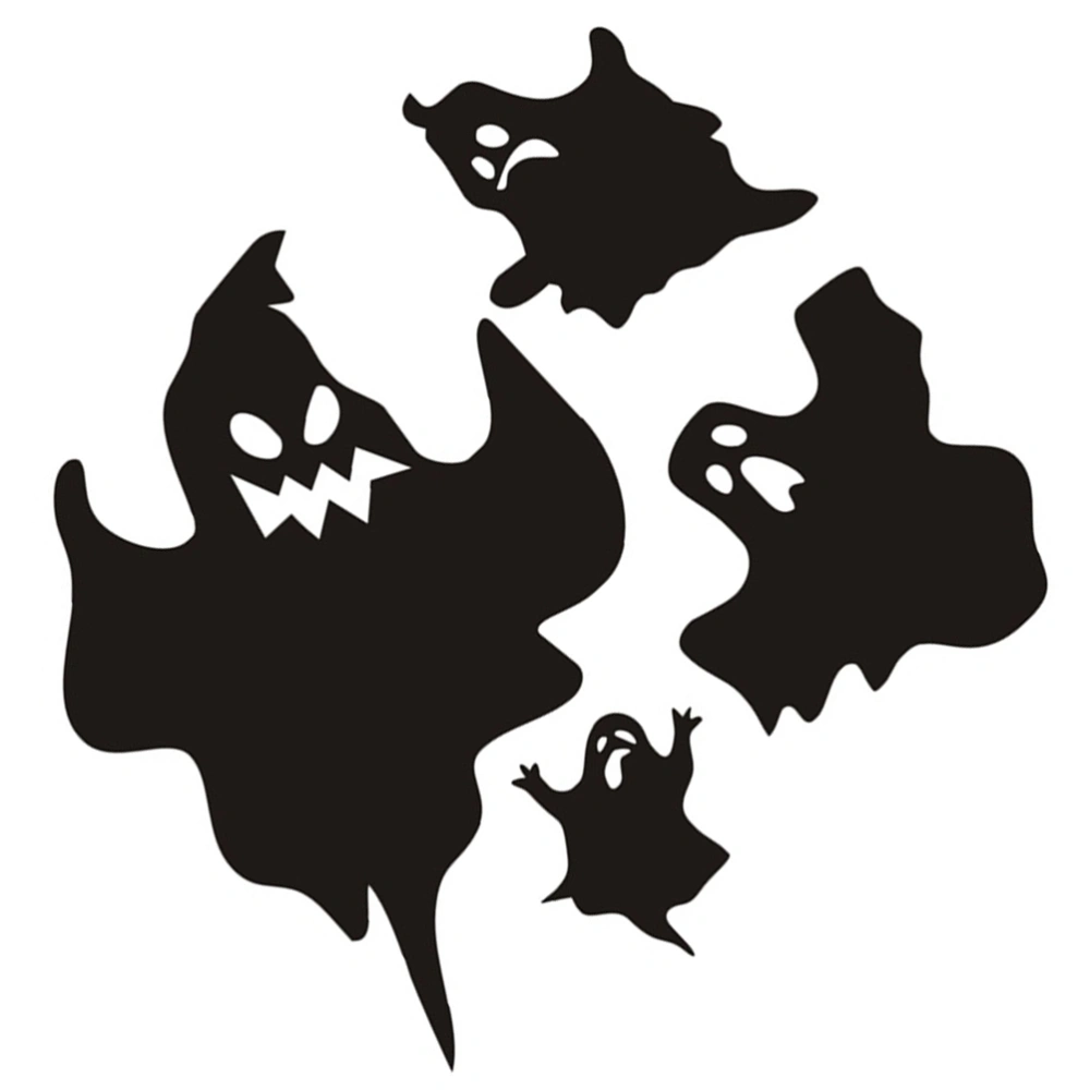 1pc Horrible Ghost Wall Sticker Halloween Wall Paper Wall Decor for Halloween Costume Decor 44x40cm (Black)