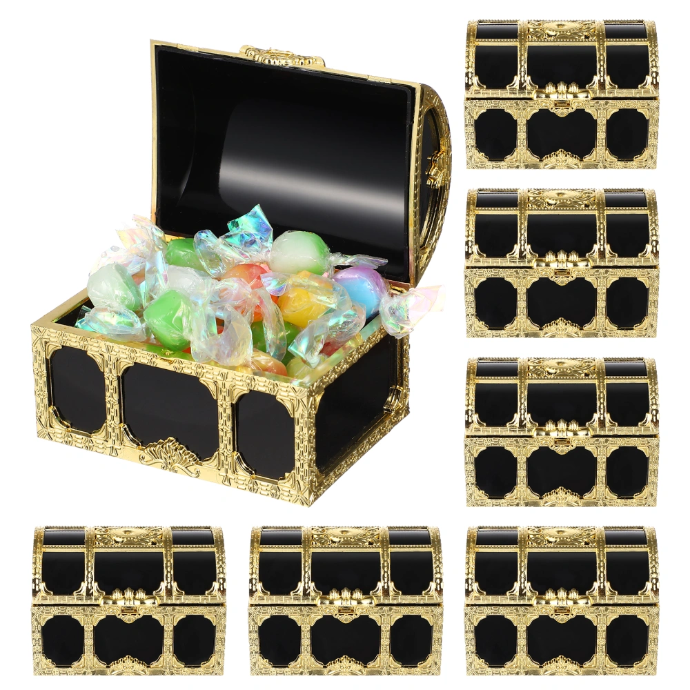 24 pcs  Decorative Pirate Storage Box Golden Treasure Box Plastic Chests