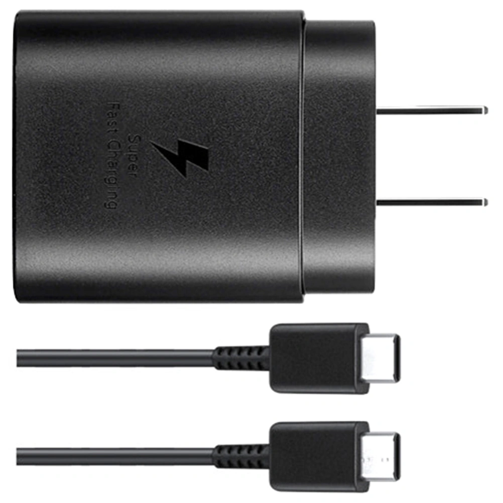 1 Set of Phone Fast Charger 25W Type C Mobile Phone Charger Compatible with Samsung (US Plug)