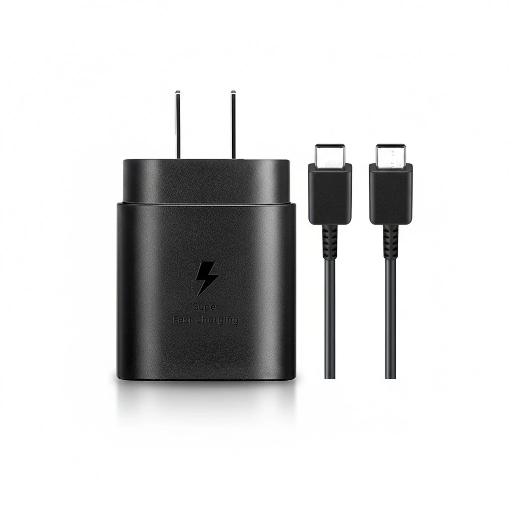 1 Set of Phone Fast Charger 25W Type C Mobile Phone Charger Compatible with Samsung (US Plug)