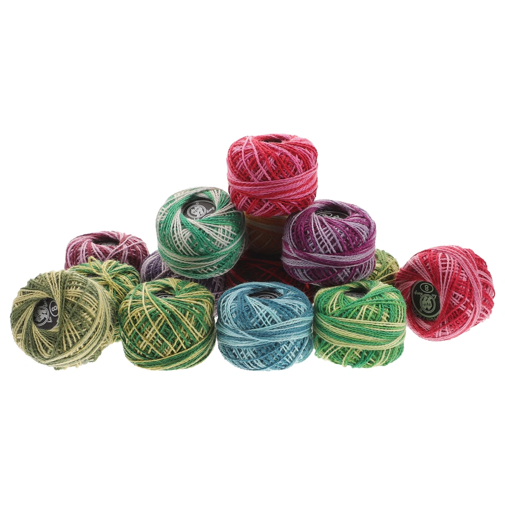 16 Roll Embroidery Thread Set Cross Stitch Embroidery Wool Cotton Line Craft Supplies for Home Gift Making (Mixed Color)