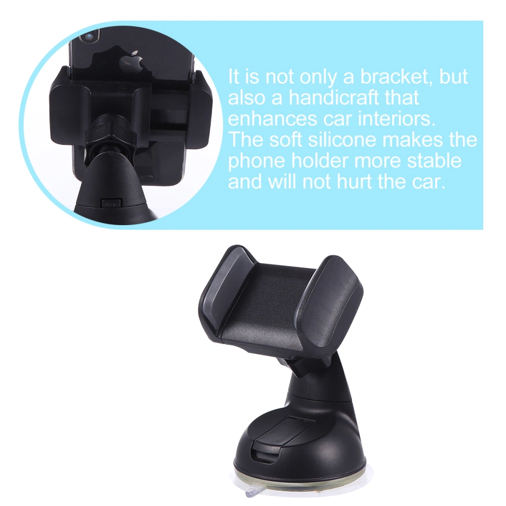 1Pc 360° Rotation Phone Bracket Convenient Navigator Clip Support (Black Grey)