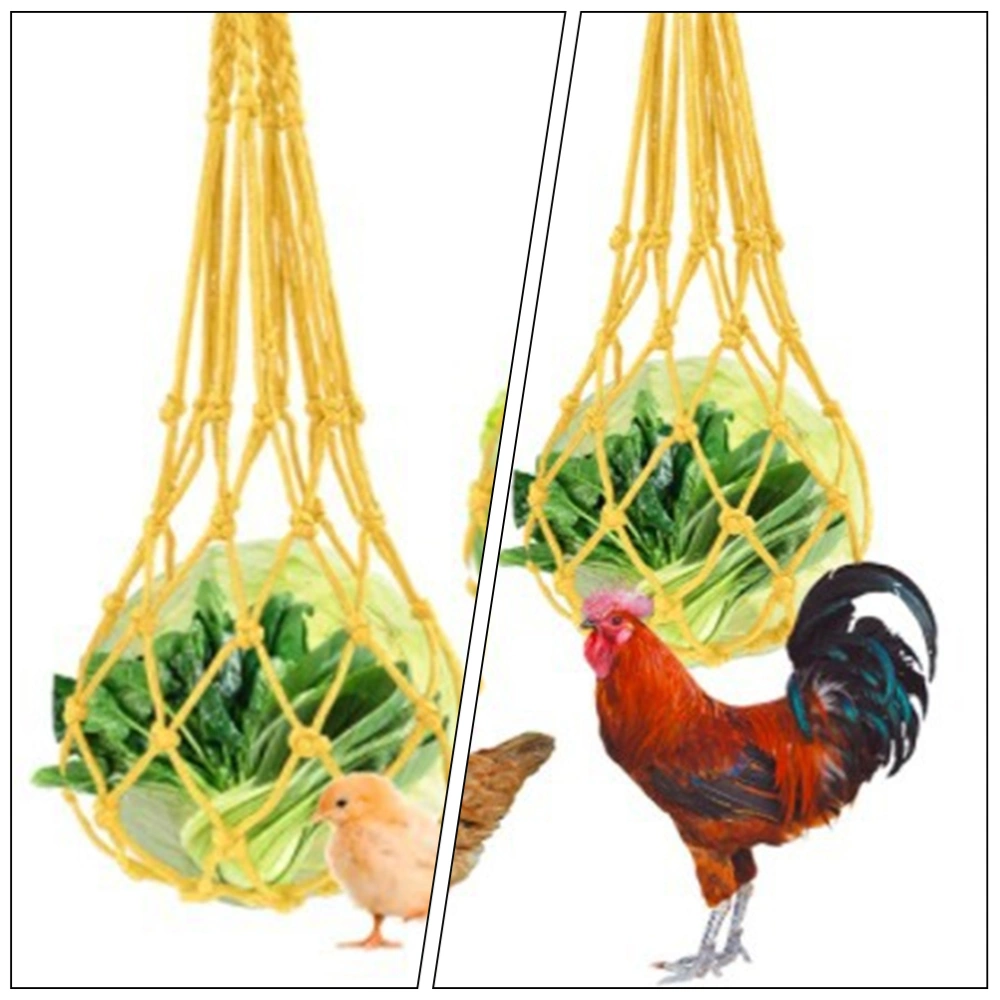 Hen Cabbage Feeder Hanging Veggies Fruit Skewers String Bag Netting Feeder