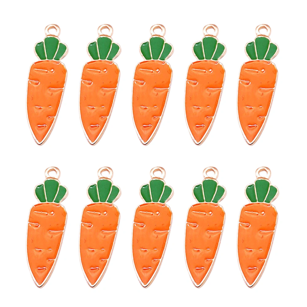 10Pcs DIY Carrot Pendants Earring Necklace Pendants DIY Jewelry Accessories