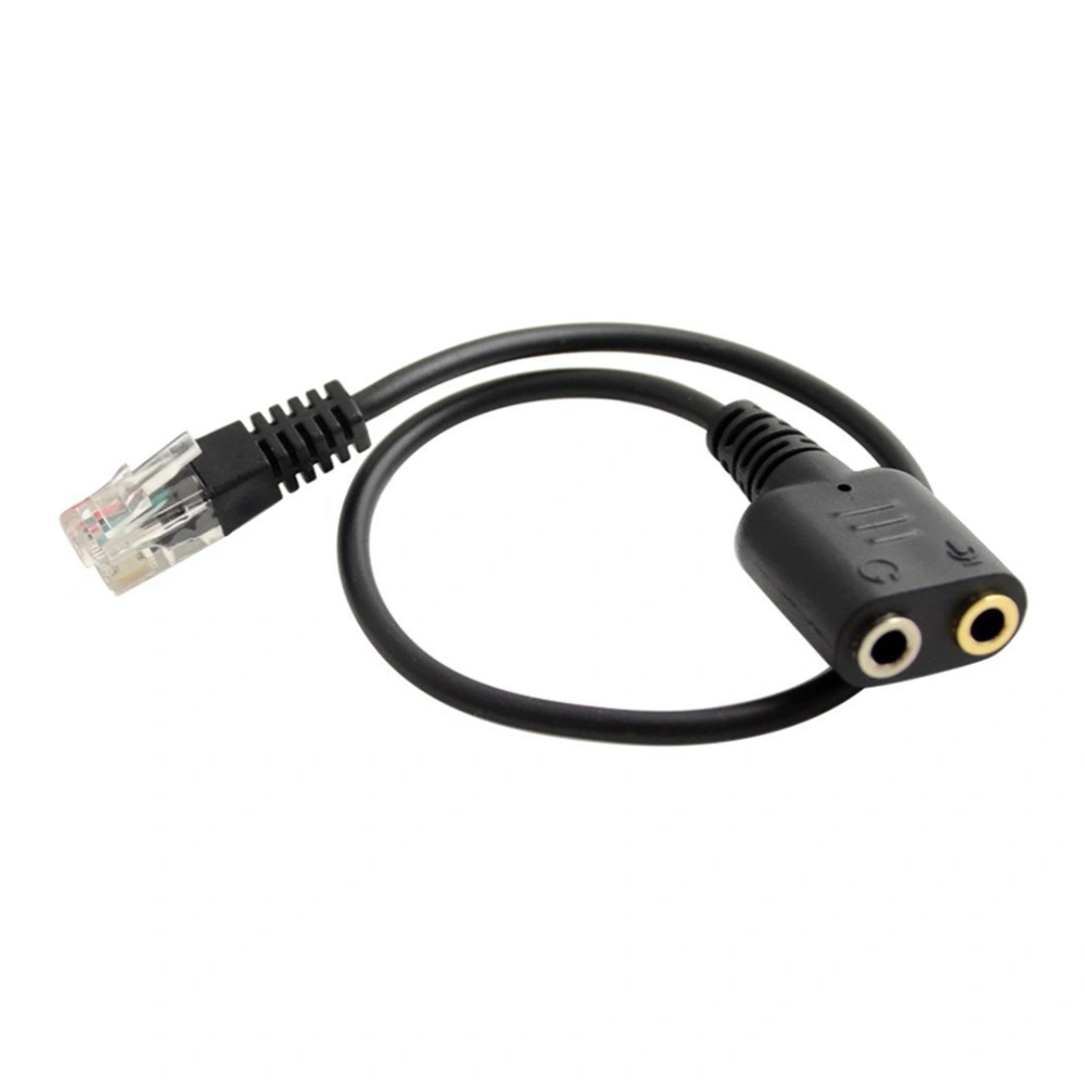 Headset Cable 2 X 3.5mm to RJ9 Jack Adapter Convertor PC Headset Telephone Using