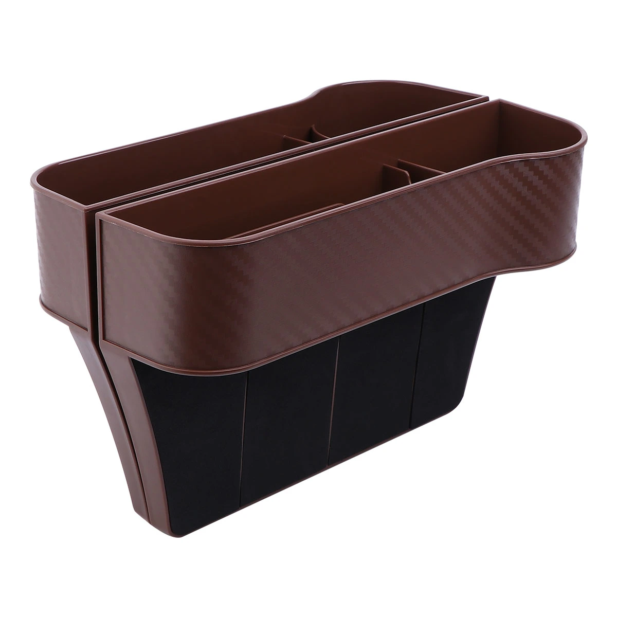 2pcs Car Gap Box Car Seat Crack Box Plastic Simple Practical Car Seat Storage Case (Brown, Main Driving Seat and Front Passenger Seat Style)