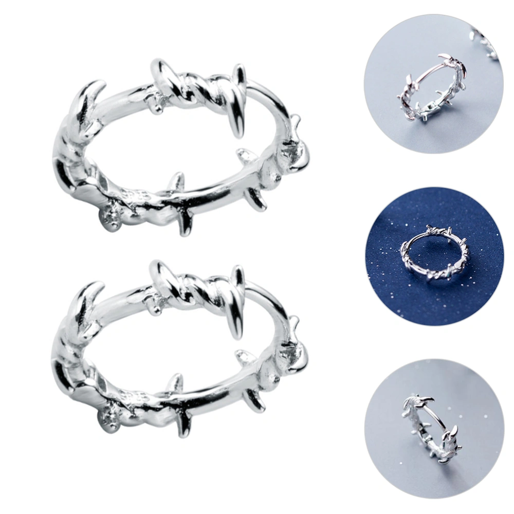 1 Pair Fashion Ear Buckles Irregular Earrings Silver Ear Buckle Jewelries