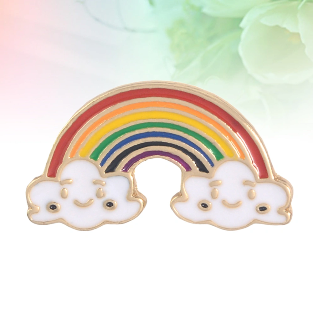 Cartoon Brooch Fashion Rainbow Clouds Pattern Metal Brooch Clothes Pin Badge Luxury Corsage Jewelry Lapel Pin Dress Accessories for Women (2.9x1.6cm)