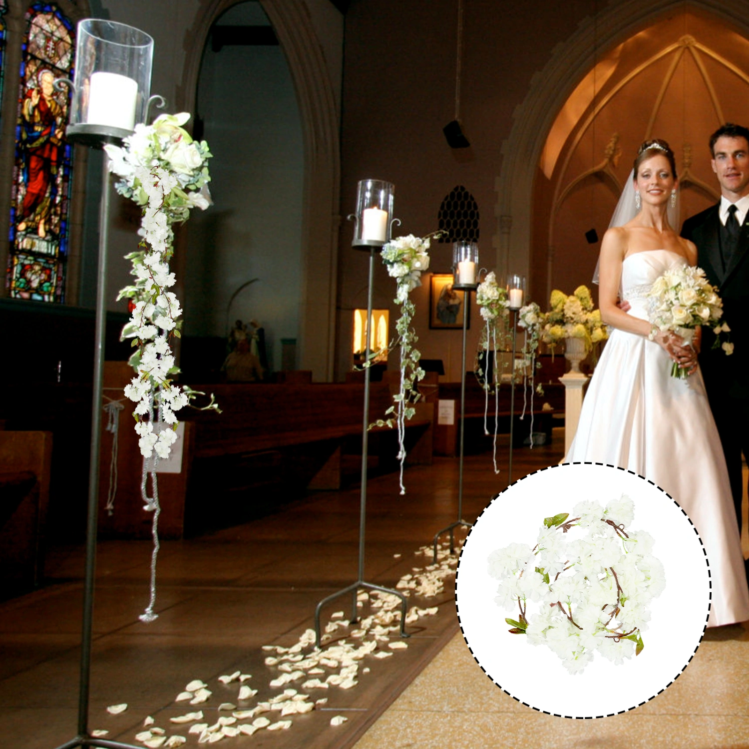 1pc Artificial Flower Vine Hanging Fake Flowers Decorations Wedding Flowers