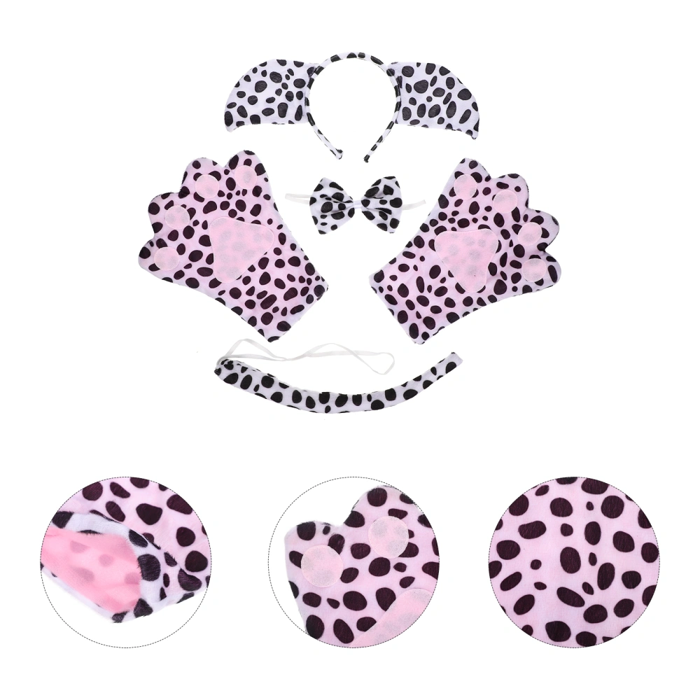 1 Set Piggy Design Costume Set Tail Hair Band Bow Tie Animal Costume Gloves Decors