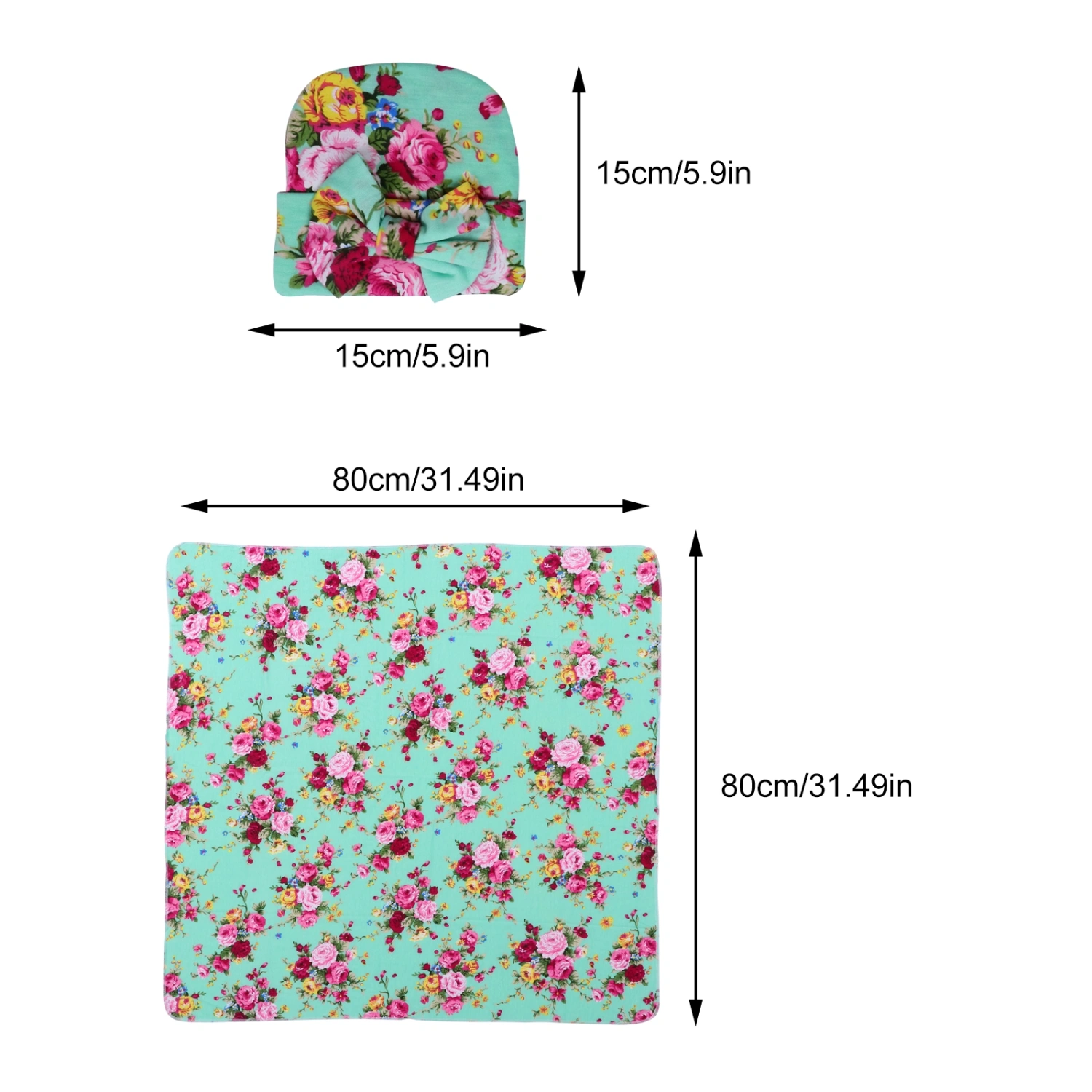 1 Set Baby Swaddle Cloth Baby Headwraps Newborn Swaddle Blanket Baby Hat