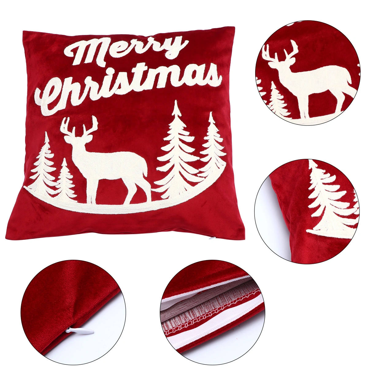 Christmas Elk Decorative Pillow Case Home Cotton Pillow Case Cushion Cover