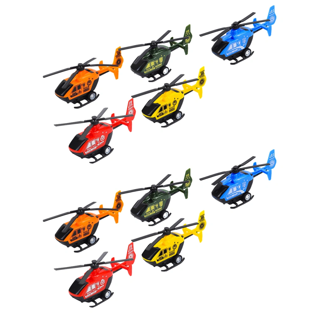 10pcs Flying Plane Toys Kids Playthings Flying Helicopter Toys (Random Color)