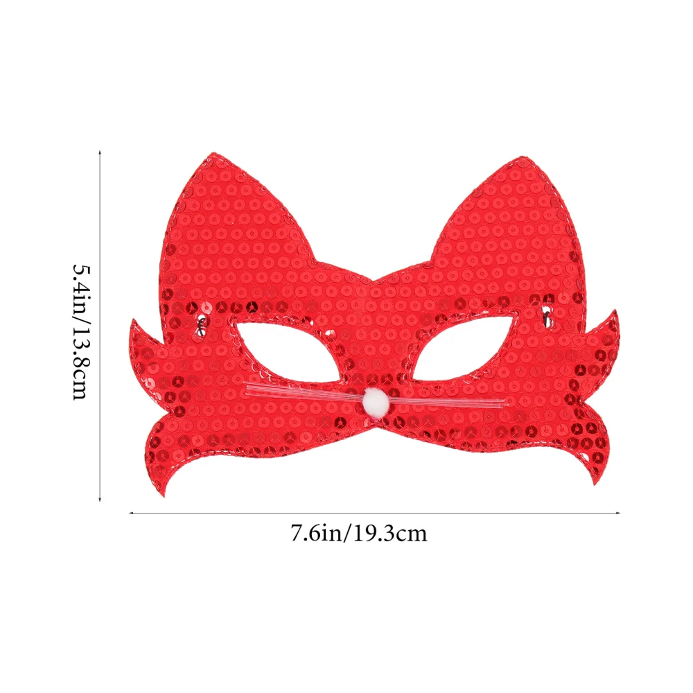 5Pcs Halloween Party Sequin Masquerade Mask Prop Festival Cat Mask Dancing Party Prop