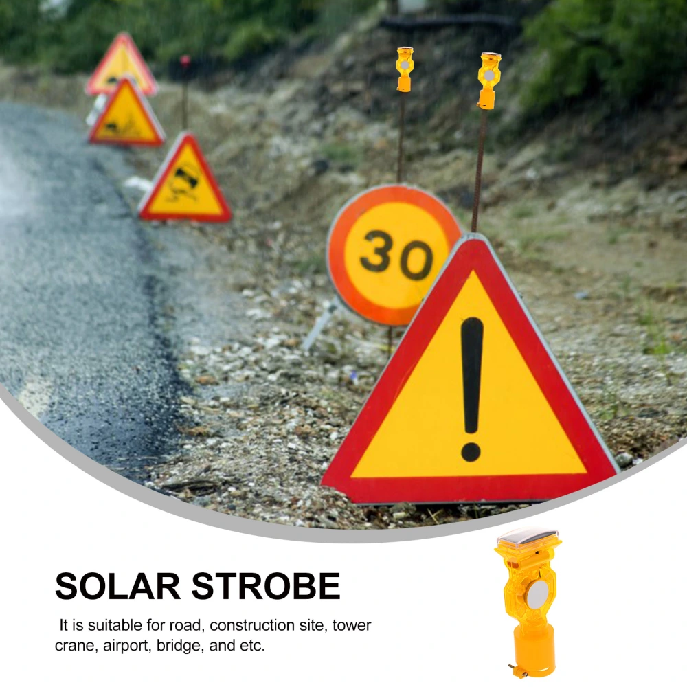 Solar Strobe Traffic Flashing Light Dual Sides Rainproof Emergency Beacon Light