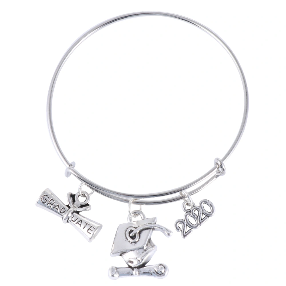 2020 Graduation Bracelet Meaningful Graduation Jewelry Stylish Graduation Presents for Students Boys Girls (Silver)