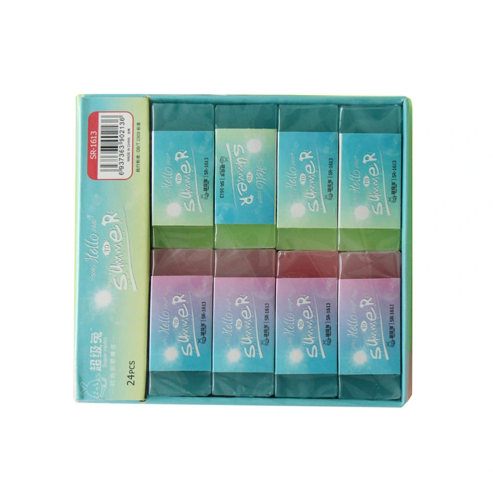 24Pcs Double Color Eraser Durable Pencil Rubber Eraser Students Stationery School Supplies for Students School