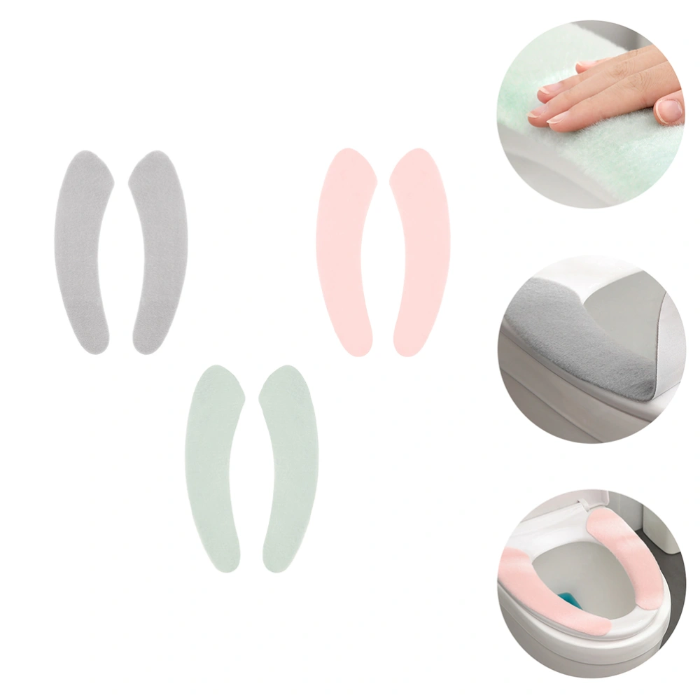 3 Pairs of Household Toilet Pads Comfortable Toilet Seat Covers Plush Pads