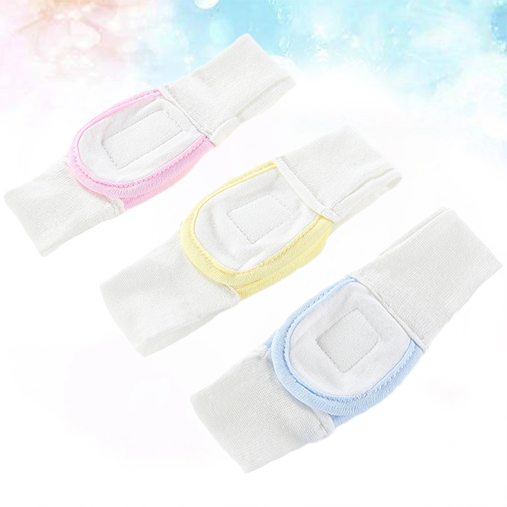 3pcs Cotton Infant Baby Diaper Fixing Tape Adjustable Convenient Reusable Diaper Fixed Belt (Blue/Yellow/Pink, Each Color 1pc)