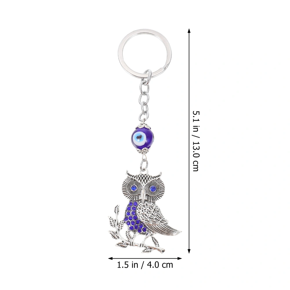 Blue Eye Owl Keychain Delicate Bag Hanging Ornament Unique Key Ring Decoration