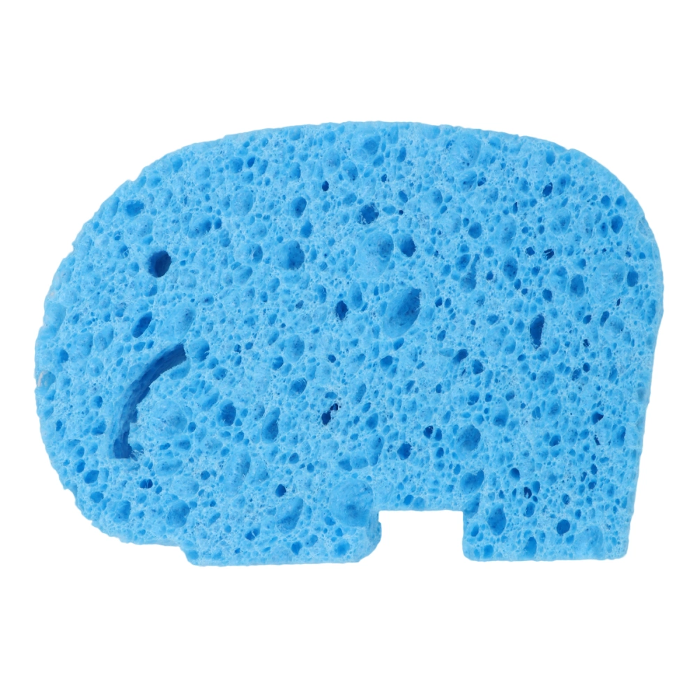 1PC Bath Sponge Natural Antibacterial Honeycomb Sponge Biodegradable Baby Adults Shower Supplies(Blue Elephant)