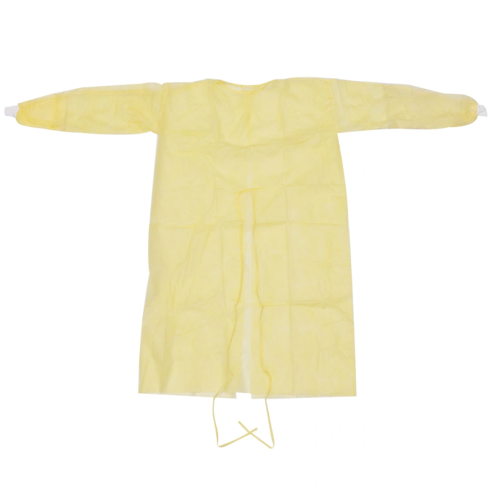 1pc Disposable Non-woven Protective Clothing Dustproof Suit Outdoor Thicken Clothing for Adults (Yellow, Cuff for Random)