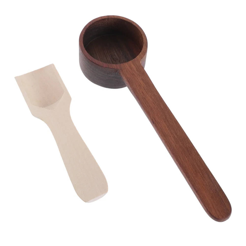 2pcs Creative Powder Scoops Practical Wooden Spoons Simple Measuring Coffee Spoon