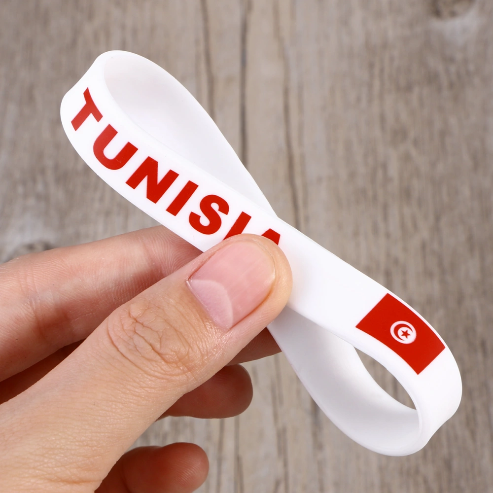 6 Pcs Country Silicone Wristband Fashion Sports Bracelet  (Tunisia)