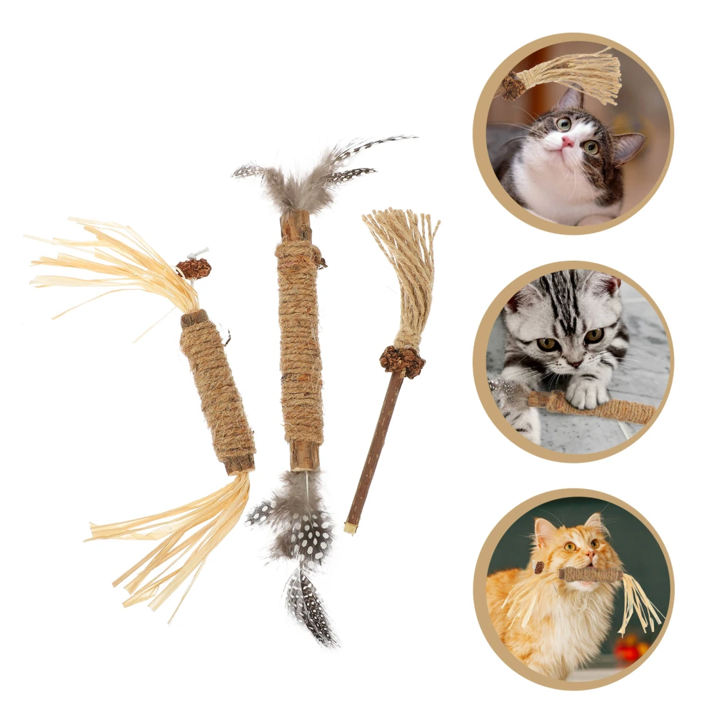 3Pcs Household Kitten Toys Wear-resistant Cat Teasers Convenient Kitten Teasers Cat Accessory