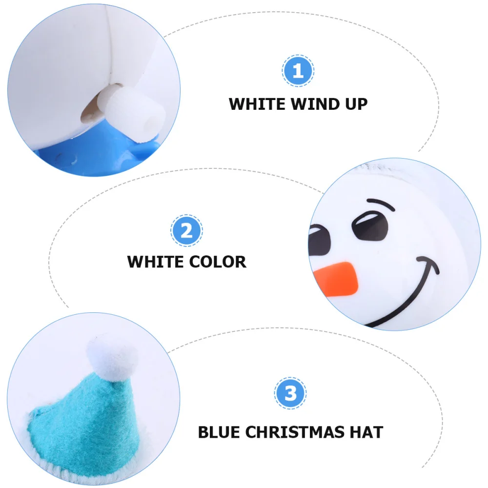 4pcs Christmas Theme Snowman Wind-up Playthings for Children (Blue)