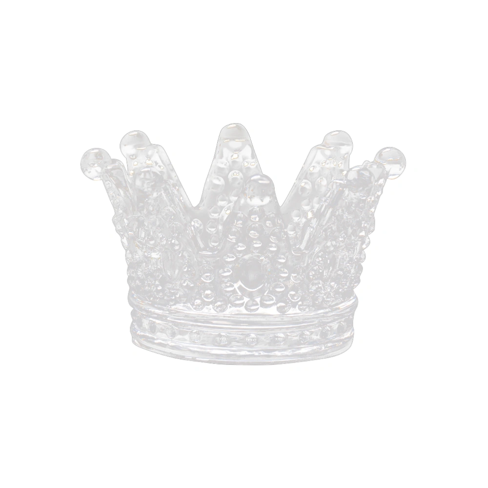 Crystal Glass Ashtray Personality Handmade Creative Mini Crown Glass Candlestick Ornament Decor (Transparent)