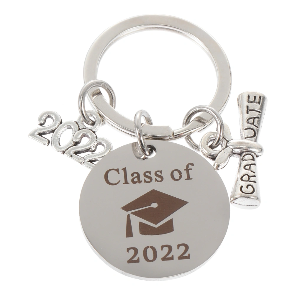 1Pc Graduation Keychain Pendant 2022 Graduation Key Ring Gift Keychain Silver